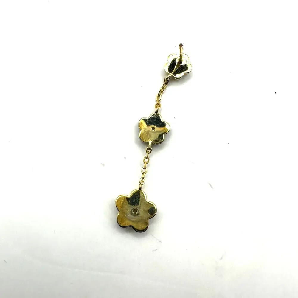 isabella m Enamel Flower Earring Handcrafted Artisan Gold Vermeil 925 preppy
